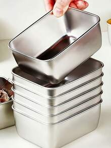 Recipiente de almacenamiento de alimentos de acero inoxidable con tapa abatible, tarro hermético para cocina, a prueba de fugas y apilable, adecuado para almacenamiento en la cocina, campamento al aire libre, reuniones familiares, oficina y escuela - Multicolor - Ver 2