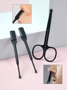 Household Beauty Tools: Small Scissors, Nose Hair Trimmer, Rounded Eyebrow Scissors, Stainless Steel Scissors - And 2pcs Anti-Scratch Double-Headed Nose Hair Trimmer