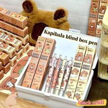 1/3/6pcs Random Capybara Ball Point Pen Blind Box, Cartoon Water Vole Push-Button Pen Small Gifts, Student Learning Stationery, Back To School Gifts