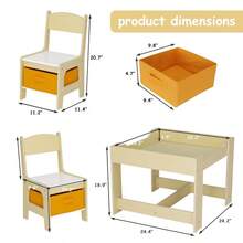 LAZY BUDDY Wooden Table And 2 Chairs Set With Storage Drawer Toddler Home Multi Activity Desk - Pink - asPic - View 10