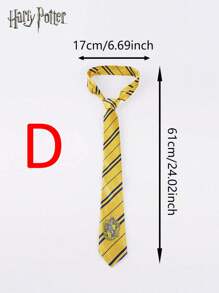 Harry Potter Corbata de 1/4 piezas con licencia oficial de Harry Potter, estilo de la escuela Hogwarts Gryffindor, Slytherin, Ravenclaw, Hufflepuff, con nudo manual, insignia a rayas, moda de punto, accesorios de la película, estilo universitario británico, decoraciones de escritorio, regalo de cumpleaños, Navidad, Halloween para fanáticos de Harry y amigos y familiares