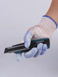 透气耐用的园艺手套 - 防滑，非常适合挖掘、种植和除草，条纹涂层园艺工作手套，透气耐磨防滑工作手套，带乳胶涂层的园艺和装配手套 - 车间防护手套 - 机械手套