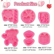 3pcs/6pcs Heart/Bear Silicone Mold For Fondant, DIY Wedding Cupcake Cake Silicone Mold, Chocolate Gummy Mold, Candy Resin Mold, Cake Decorating And Baking Supplies