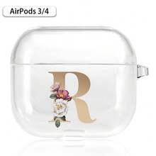 字母耳机盒适用于 (1/2/3/4代)/ Pro/Pro 2 印花金色字母软硅胶无线蓝牙耳机充电盒保护套 - 無色 - 查看 13