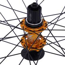 CNCEST Mountain Bike Wheelset, 29 Inch Aluminum Alloy Rim Disc Brake MTB Wheelset, Quick Release Front Rear Wheels Bike Wheels, Double Six-Hole Disc Fit 7-12 Speed Cassette Bicycle Wheelset (Gold)