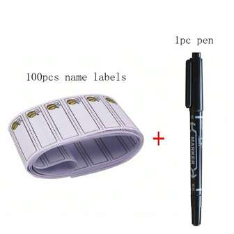 100Pcs Bee Pattern Iron-On Name Labels Washable Garment Labels Fabric Clothing Labels Tags For Children Clothes Accessories