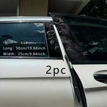 Calcomanías para auto con rosas negras, pegatinas PVC para el pilar B, adhesivas, resistentes al agua y a los arañazos, con diseño floral fantástico y acabado semibrillante para superficies de vidrio/metal/plástico/cerámica/madera