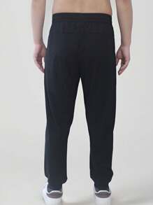 Pantalones casuales de cintura con cordón de unicolor, ajuste delgado, adecuados para uso diario, al aire libre, senderismo, correr, ejercicio físico
