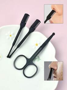 Household Beauty Tools: Small Scissors, Nose Hair Trimmer, Rounded Eyebrow Scissors, Stainless Steel Scissors - And 2pcs Anti-Scratch Double-Headed Nose Hair Trimmer