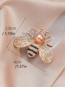 1 pieza Broche elegante de abeja para mujer, clip de chal con rhinestones de moda