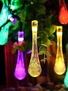 RTONTR 1Pc 5M 20 Water Droplet Lamp Solar Bubble Water Drop Light StringColor And Warm Color Birthday Outdoors Decoration Light String Party Scene Decoration With Fashionable Atmosphere And Light String Decoration For Home Decor Fireplace Bedroom Living Room Camping Decoration Gift Use