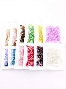 Aproximadamente 500 piezas de 10 g de cuentas de vidrio plateadas de colores mixtos - Kit de cuentas de tubo multicolor DIY para hacer joyas y decorar ropa, suministros para manualidades