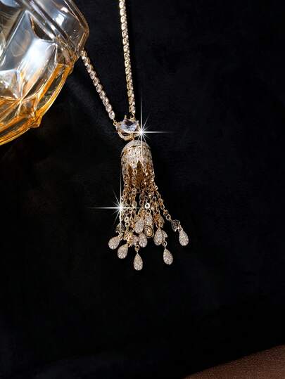 1pc Women Stylish Minimalist Chic Tassel Design Necklace