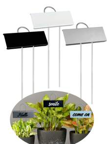 10/20/30pcs Black, Silver, White Creative New Metal Plant Labels, Pot Planter Labels, Weatherproof Metal Plant Tags, Garden Yard Plant Markers, Waterproof Plant Identification Tags, Outdoor Garden Signs, Suitable For Planting Flowers, Vegetables, Herbs, Seeds, Greenhouse Nursery Pots