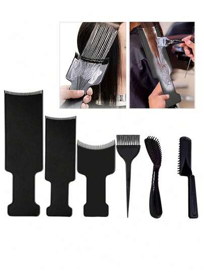 6Pcs/1Set Highlighting Board Hair Dyeing Board Salon Hairdressing Styling Tool Hair Salon Supplies,Convenient And Portable Hairdressing Tools Suitable For Professional Hairdressing And Salon Use Professional Hair Dye Board Set For Salon-Quality Hairdos Salon Barber