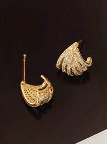 1 par de aretes de perilla con circonita cúbica preciosa para mujer para boda, compromiso, aniversario, joyería, regalo del Día de San Valentín
