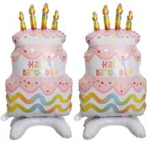 2 Stücke 34 Zoll Ständer Kuchen Aluminiumfolie Luftballons, witzige Geburtstags Luftballons, Party Deko Luftballons