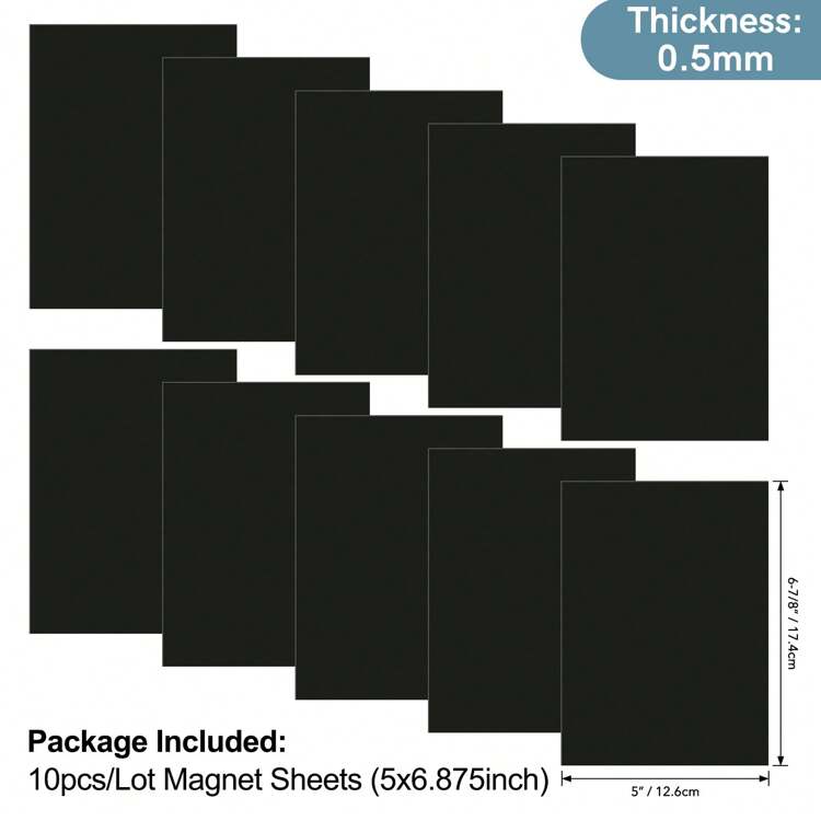 10 piezas de hojas magnéticas negras y bolsillos - de un solo lado, versátiles para scrapbooking, colecciones de sellos y troqueles, sellos para scrapbooking - Multicolor - Añade 13