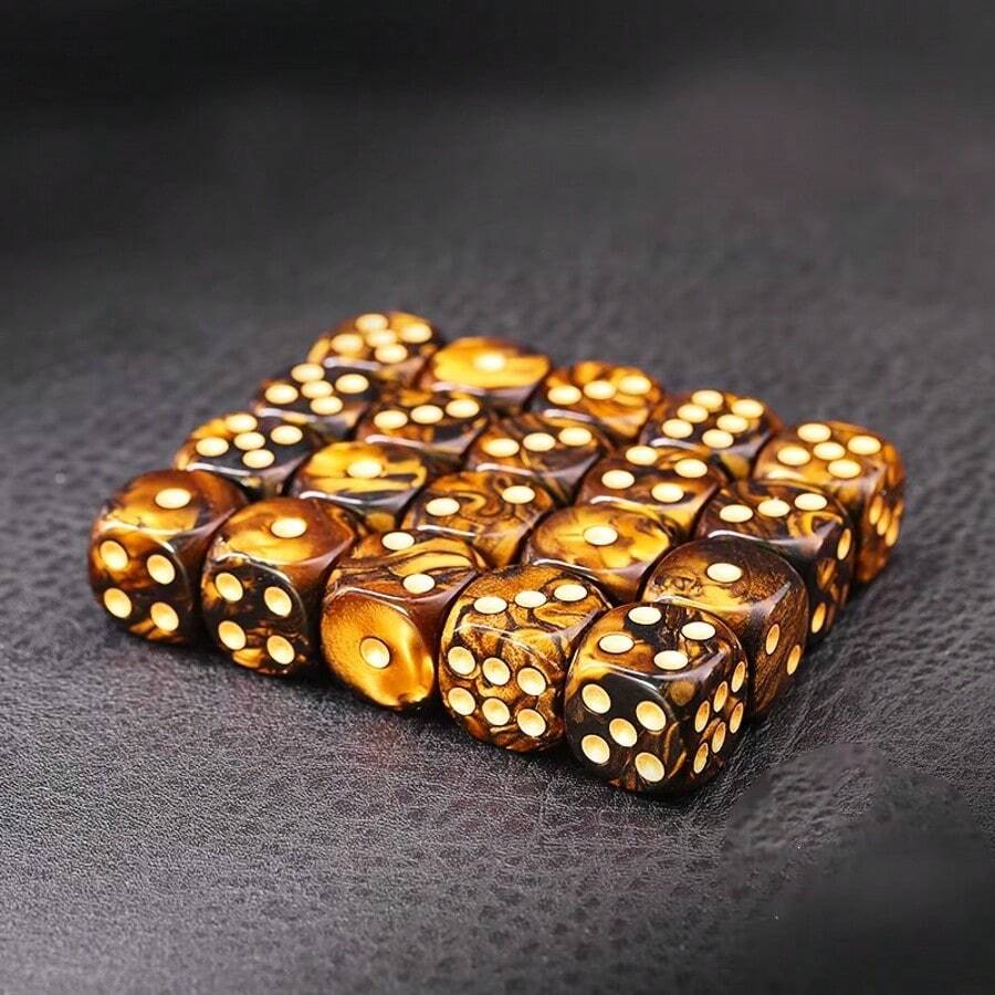 Black And Gold D&D D6 Dice Set, Tabletop Games Pieces For RPG - Multicolor - View 1