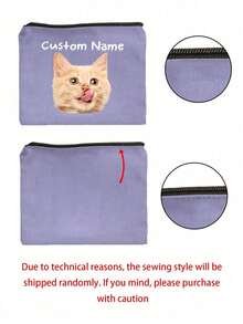 Bolsa de maquillaje personalizada con foto de gato, regalos con temática de gato, bolsa de cosméticos de viaje pequeña para amantes de las mascotas, estuche con cremallera para adolescentes, hijas, hermanas, artículos divertidos para mascotas, decoraciones de cumpleaños y navidad, organizador de maquillaje, bolsa de almacenamiento de maquillaje, estuche de maquillaje pequeño de viaje, accesorios, estuche para brochas, bolsa de maquillaje, artículos de viaje, artículos escolares, bolsa de maquillaje, artículos esenciales de vacaciones - Multicolor - Ver 11