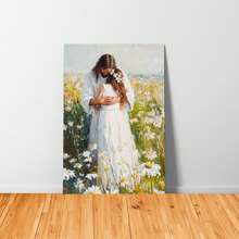 Pintura póster de arte de pared cristiano de Jesús abrazando a una mujer, impresiones de arte de Jesús LDS, arte bíblico de Jesús con una mujer, arte de pared de Jesús, póster de lienzo cristiano - Beis - Ver 4