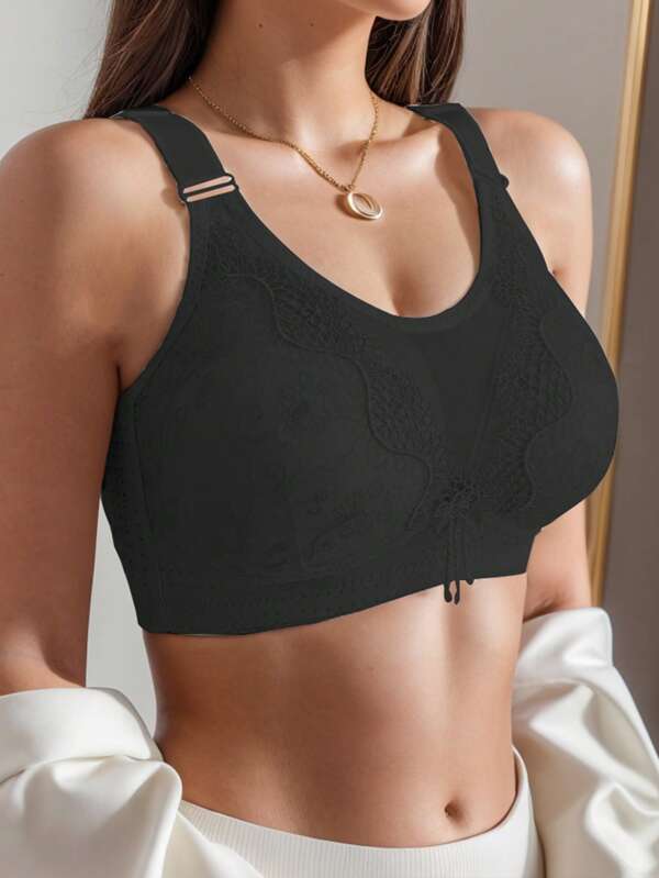 Women's Wireless Lift-Up Bra, Thin Fabric, Lift And Gather, Prevent Sagging, Adjustable Support