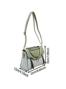 1 Pezzo Borsa a tracolla in pelle PU con stampa di moda, borsa a tracolla elegante di piccole dimensioni di design di lusso, borsa a tracolla messaggera, accessorio per la scuola, back to school