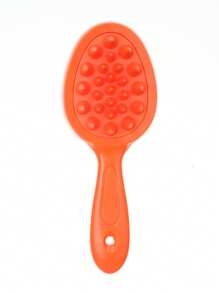Cepillo desenredante de color caramelo en 1/2 piezas - Cepillo desenredante y cepillo de champú de mango largo con cerdas suaves de silicona para un masaje relajante del cabelludo, perfecto para uso diario en cabello húmedo o seco, adecuado para todo tipo de cabello incluyendo rizado y grueso