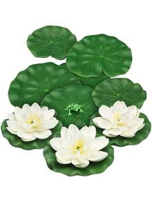 1/2Pcs Realistic White Simulated Lotus Flowers, Artificial Lotus Flowers With Green Leaves, Artificial Floating Pool Flowers, Durable Plastic Fake Water Lilies.Suitable For Wedding Decor, Home Decor, Living Room Decorations, Room Decor, Flower Arrangements In Vases, Photography Props, Outdoor Decor, Garden Decor, Pond Decor And Party Decor, Floating In Flower Ponds, Pond Plant Decorations, And Water Decorations For Ponds And Aquariums. - White - View 11