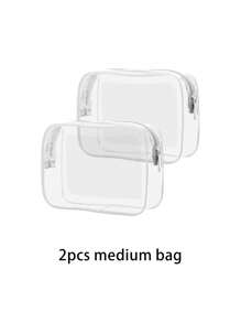 4/3/2/1 pieza(es) Bolsas de aseo de moda y sencillas para hombres y mujeres, bolsas cosméticas transparentes y impermeables del tamaño de un cuarto de galón para viajar, adecuadas para ambos géneros, se pueden llevar a bordo de aviones y regalar