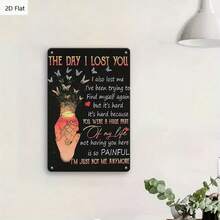 1PC Memorial Loss Tin Sign, The Day I Lost You Quote, Heartfelt Tribute Wall Art, Grief And Remembrance Art, High-Quality Metal, Thoughtful Memorial Decor, Perfect For Grieving Spaces, Inspirational Quote, 8x12 Inches / 20x30 Cm - 8x12吋/20x30公分-1件 - 查看 8