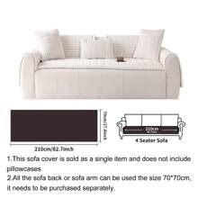 1pc Bohemian Style Sofa Cover, Quilted Thick Plush Fabric, Machine/Hand Washable, Non-Slip Pet Friendly Sofa Protector, Soft & Comfortable Polyester, Suitable For Living Room, Bedroom, Office Room Decor Home Decor Couch Cover Sofa Covers Living Room Decor