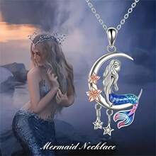 New Cross-Border Personalized Mermaid Star Multi-Color Necklace As A Gift Pendant For Valentine's Day In Europe And America. - Multicolor - View 4