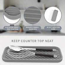 1 pieza Soporte de esponja de silicona, bandeja de fregadero de silicona para cocina y baño, tapete de secado de platos de fregadero de cocina, alfombrillas de cocina antideslizantes para el lateral del fregadero, artículo esencial de cocina natural e higiénico para decoración del hogar y la cocina, parte de tus estilos acogedores de otoño e invierno y decoraciones navideñas - Multicolor - Ver 5