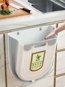 Papelera plegable de 6 L/10 L con soporte de pared, contenedor para bolsa de basura, de plástico, colgante, para cocina, baño, camping, autocaravana, hogar, coche, de gran capacidad, fácil de limpiar