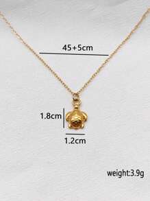 Colar com pingente de elemento oceano banhado a ouro e aço inoxidável, design minimalista elegante, versátil para uso diário, praia, presentes, casais