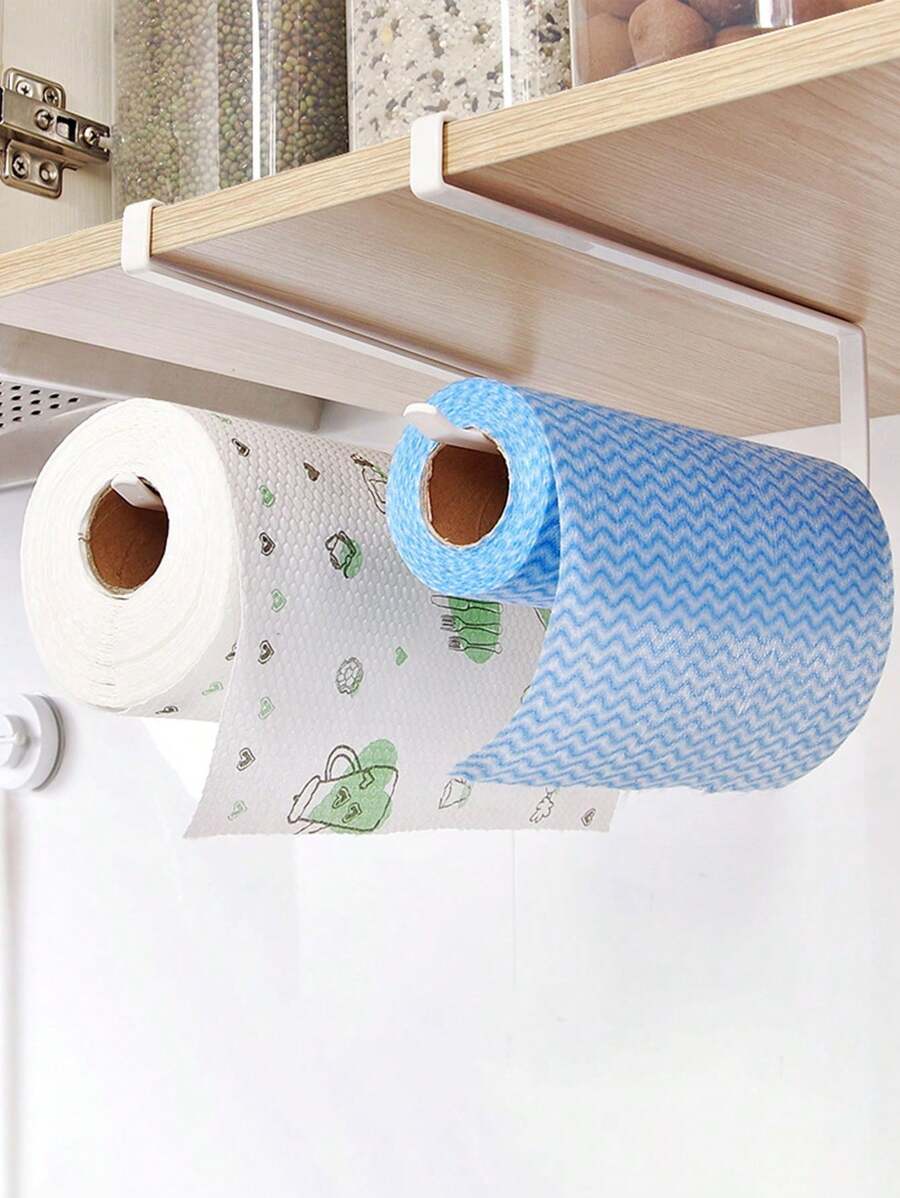 1 pieza Estante de acero colgante para pañuelos de puerta o gabinete, adecuado para otros lugares como la cocina, la sala de estar, el baño, etc.