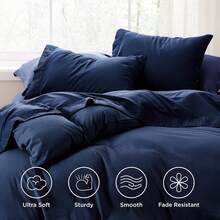 Juego de Sabanas, Paquete de 4 Piezas, Sabana Ajustable para Cama Matrimonial, Material Suave, Transpirable y Refrescante, Diseño Elegante, Fácil de Lavar - azul real - Ver 5