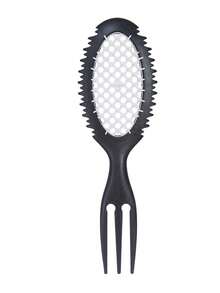 卷发刷定型卷发湿卷发刷 1 件，小麦秸秆软毛梳子带叉，1 件发刷卷发顺发刷减少头发拉扯和卷发分离材料，圆形顺发器，塑形和造型工具，适用于男女女孩卷发定型发刷，适合所有发质 - 免费，不断裂，非常适合在家或沙龙造型 - 彩色 - 查看 12