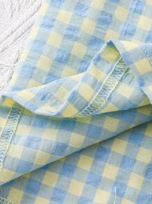 3 sztuki dwukolorowych spodni w kratę, casualowych, młodzieżowych, eleganckich i uroczych z materiału ze ściągaczem 3/4, damskiej bielizny nocnej