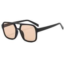 1pc Small Square Double Bridge Stylish Eyeglasses, Suitable For Daily Wear For Summer Beach Vacation,Outdoor,Travel - Apricot - View 2