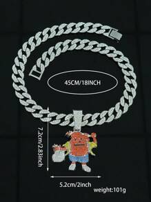 1pc Bling-Bling Hip-Hop Personalized Cartoon Expression Money Pendant Necklace, Fashionable And High-End Accessory For Both Men And Women
