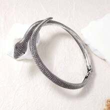 1pc Retro Chic Snake-Shaped Metal Choker Necklace, Casual Everyday Wear For Women - Snake - View 3