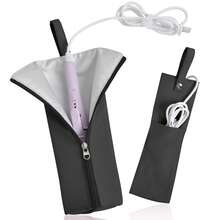1 pieza Bolsa resistente al calor para plancha de pelo, bolsa de almacenamiento para alisador con diseño colgante, resiste hasta 300°C - Multicolor - Ver 16