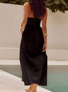 Vestido largo elegante para damas, apropiado para la primavera, el verano, citas, festivales de música, el Día de la Madre, Pascua, con cuello colgante