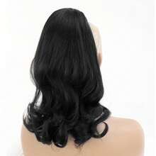 Syntetyczny Naturalny Czarny Kucyk Warping Dla Kobiet Ogon Falisty Sznurek Przedłużający Kucyk Włosy Bun Hairpieces - Naturalna czerń - Zobacz 3