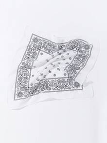 1pc Retro Cashew Hiphop Headband And Square Scarf,Women Bandana For Dress - White - 249 - View 4