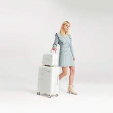 Suitcase 14 20 24 28 Inch Cabin Carry On Check In Lightweight PP Hard Shell Travel Luggage Set TSA Lock Spinner Wheels Single Holiday Business Family - White - View 3