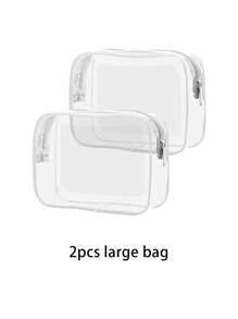 4/3/2/1 pieza(es) Bolsas de aseo de moda y sencillas para hombres y mujeres, bolsas cosméticas transparentes y impermeables del tamaño de un cuarto de galón para viajar, adecuadas para ambos géneros, se pueden llevar a bordo de aviones y regalar