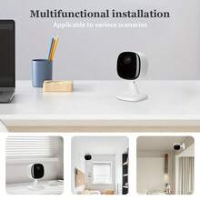 WiFi Smart Home Security Camera 1080P HD With Voice Intercom, Night Vision - USB Powered Indoor/Outdoor Surveillance System, Motion Alert System & Remote Mobile Viewing | Sleek White Compact Camera